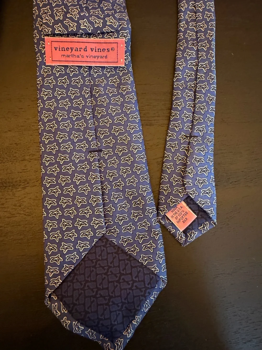 Vineyard Vines Silk Ties- Blue Bull & Bear Stock Market and Blue Shellfish